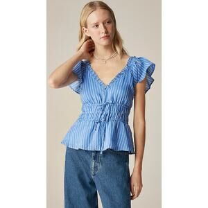 J.Crew | NWT Palermo top in ramie in blue | Sz XS